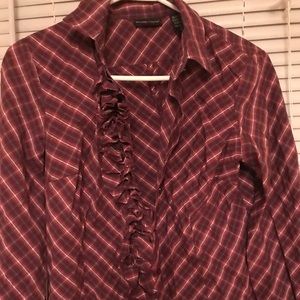 New York & Company Plaid Long Sleeve Shirt